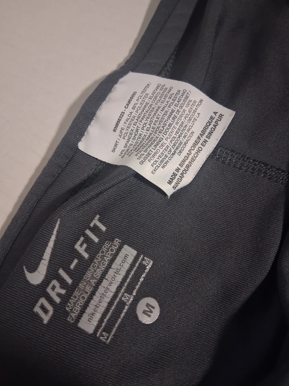 Nike Blue and Black Athletic Skort with Drawstring Waistband Size M